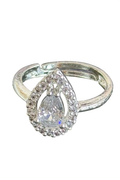 Gümüş Renk Taş Detaylı Ayarlanabilir Yüzük