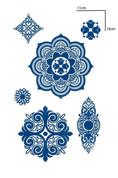 Trabel Figürlü 12 Saat Sonra Kararan Geçici Orta Dövme Tattoo