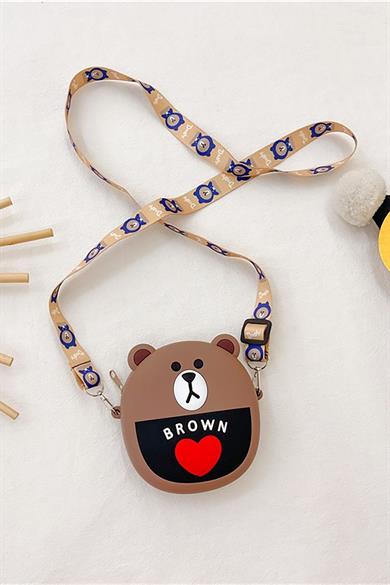 Kahverengi Ayı Figürlü Çocuk Pop-İt Çanta