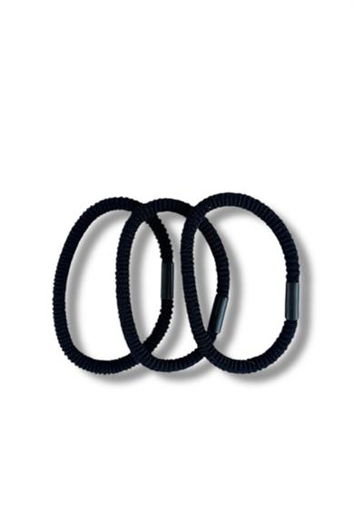 3lü Siyah Renk Lastik Toka