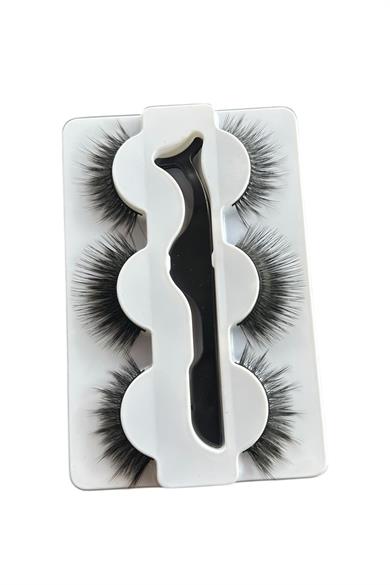 3lü Takma Kirpik Ve Kirpik Takma Aparatı Set