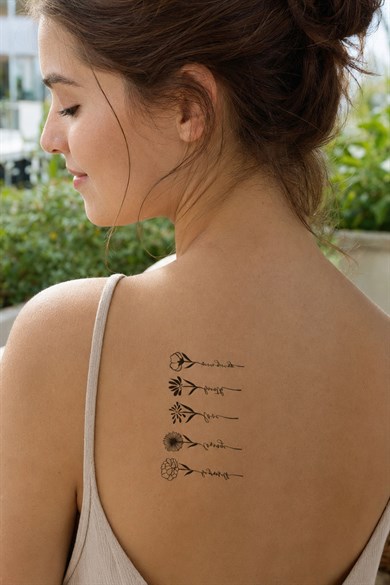 Geçici Çiçek Figürlü Mini Dövme Tattoo