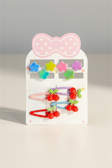 10lu Karışık Figürlü Mini Yan/Mandal Toka Ve  Set