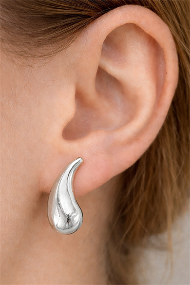 Gümüş Renk Çelik Küpe (Çift)