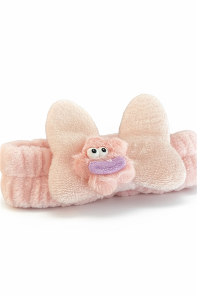 Açık Pembe Renk Canavar Figürlü Peluş Saç Bandı