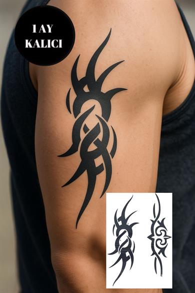 Tribal Figürlü 12 Saat Sonra Kararan Geçici Mini Dövme Tattoo