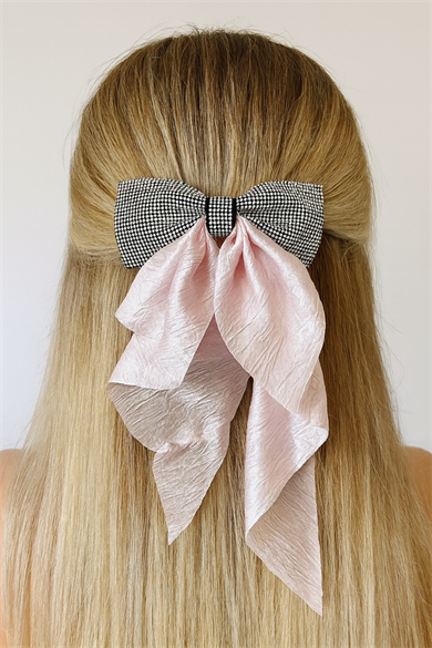 Pembe Renk Taş Detaylı Kurdele Otomat Toka