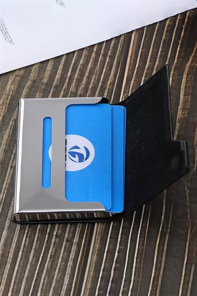 Siyah Renk Metal Cüzdan/Kartlık