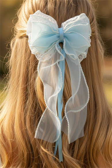 Mavi Renk Kurdele Figürlü Otomat Toka