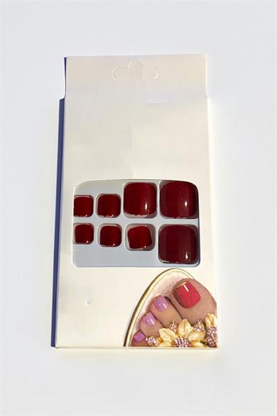 12li Bordo Renk Ayak Takma Tırnak