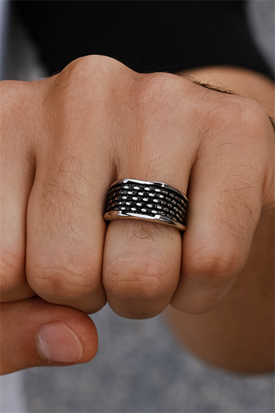 Gümüş Renk Ayarlanabilir Çelik Erkek Yüzük