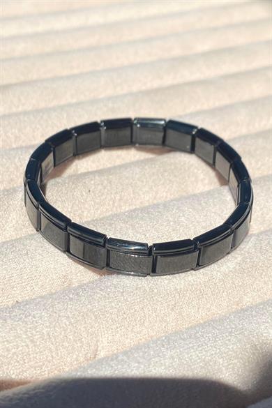 Siyah Renk Çelik Nomination Bileklik