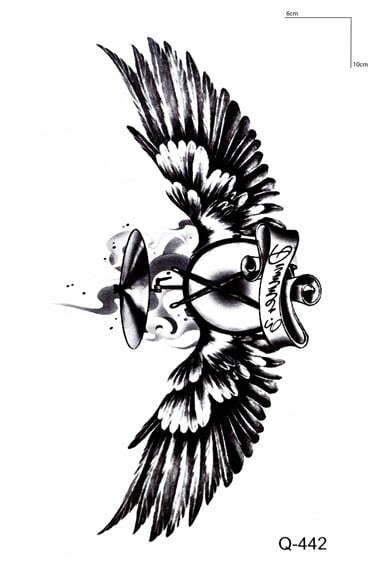 Bateri Kanat Mini Geçici Dövme Tattoo