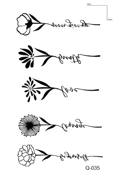 Geçici Çiçek Figürlü Mini Dövme Tattoo
