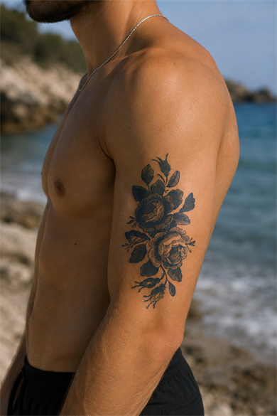 Çiçek Sonradan Kararan Yarı Kalıcı Geçici Dövme Tattoo