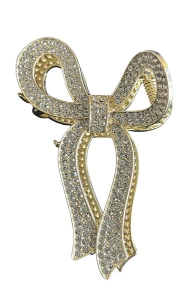 Altın Renk Taş Detaylı Kurdele Metal Mandal Toka