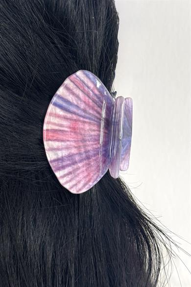 Karışık Renk Deniz Kabuğu Figürlü Kemik Mandal Toka