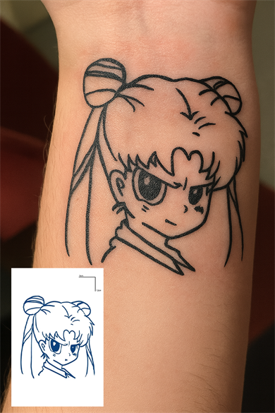 Kız Figürlü 12 Saat Sonra Kararan Geçici Dövme Tattoo