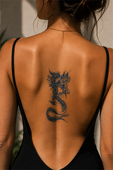 Ejderha Sonradan Kararan Yarı Kalıcı Geçici Dövme Tattoo