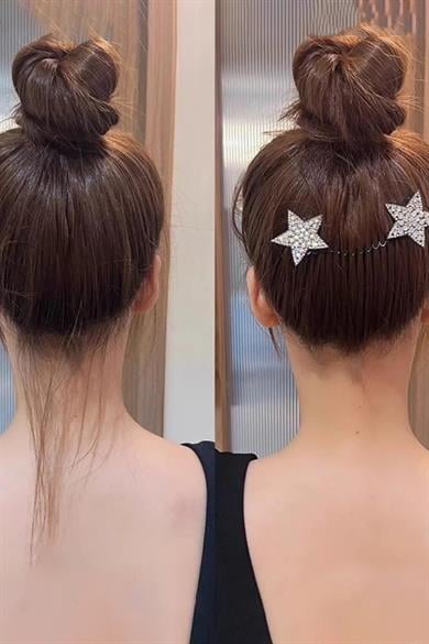 Kristal Taşlı Yıldız Figürlü Hayalet Toka Metal Yaylı Toka