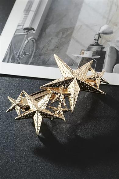 Altın Renk Yıldız Figürlü Metal Otomat Toka