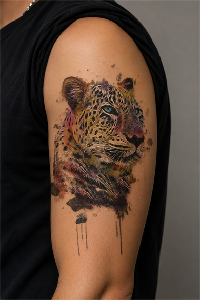  Renkli Aslan Geçici Dövme Tattoo