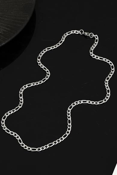 Gümüş Renk Erkek Zincir Çelik Kolye (55cm)