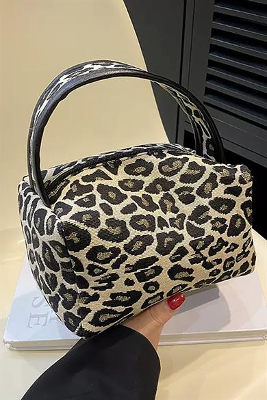 Leopar Desenli Makyaj Çantası