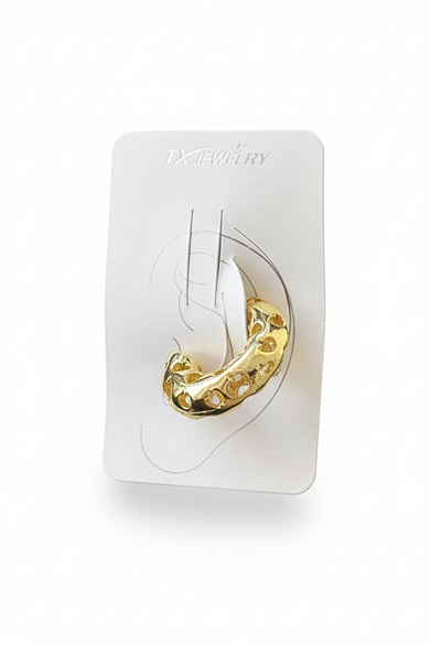Altın Renk 14K Altın Kaplama TX Ear Cuff (Tek)