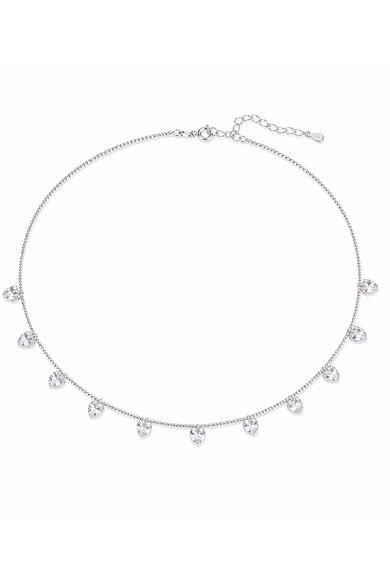 Gümüş Renk Kalp Figürlü Choker Kolye