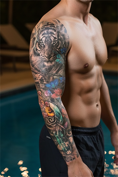 Temporary tiger arm tattoo tattoo