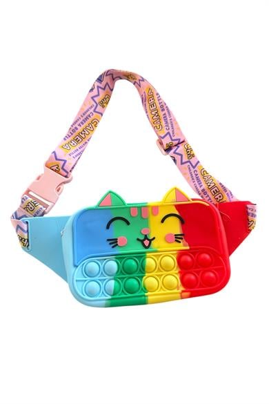 Karışık Renk Kedi Figürlü Çocuk Pop-İt Çanta