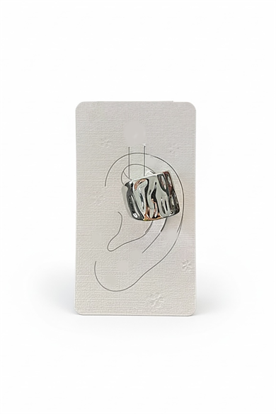 Gümüş Renk 14K Altın Kaplama TX Ear Cuff (Tek)