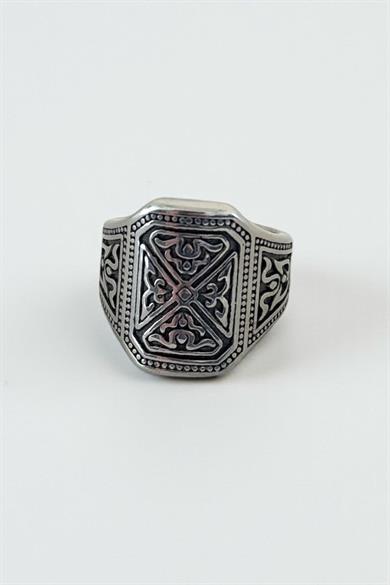 Gümüş Renk Ayarlanabilir Çelik Erkek Yüzük