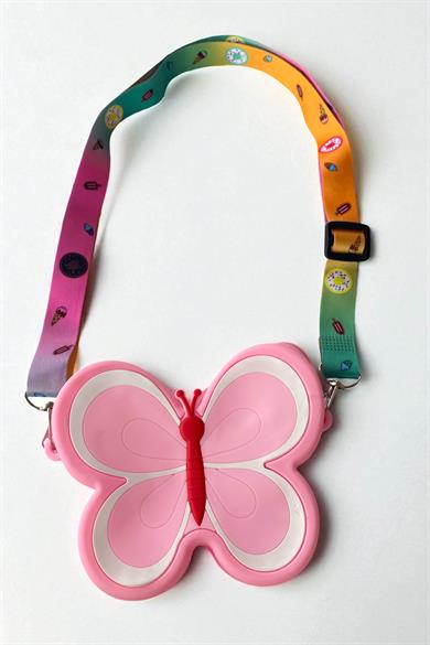 Pembe Renk Kelebek Figürlü Çocuk Çanta