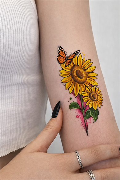 Geçici Çiçek Figürlü Mini Dövme Tattoo