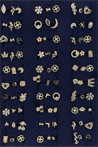 240lı  Altın Renk Karışık Figürlü Piercing Set