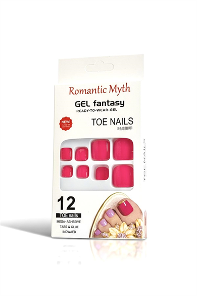 12li Pembe Renk Ayak Takma Tırnak