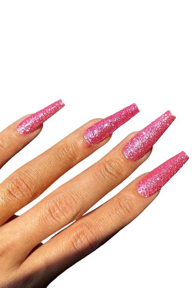 12li Pembe Renk Sim Detaylı Takma Tırnak 