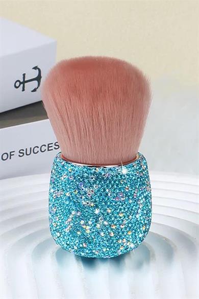 Mavi Renk Taş Detaylı Allık Fırçası