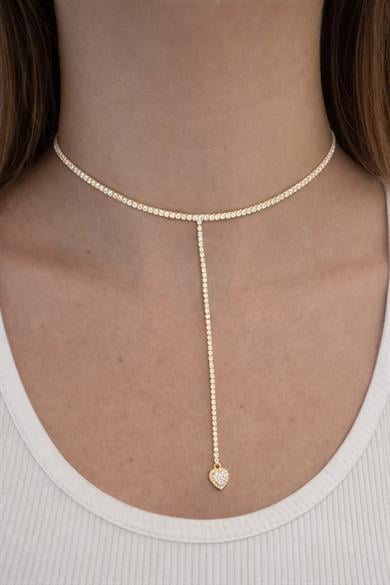 Altın Renk 14K Altın Kaplama Vip Choker Kolye