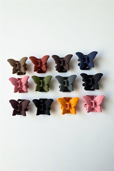 12li Karışık Renk Kelebek Figürlü Mandal Toka Set