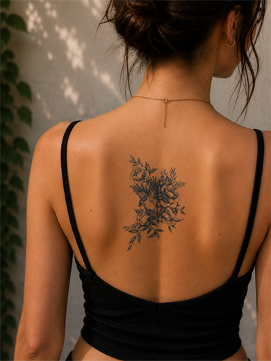 Çiçek Sonradan Kararan Yarı Kalıcı Geçici Dövme Tattoo