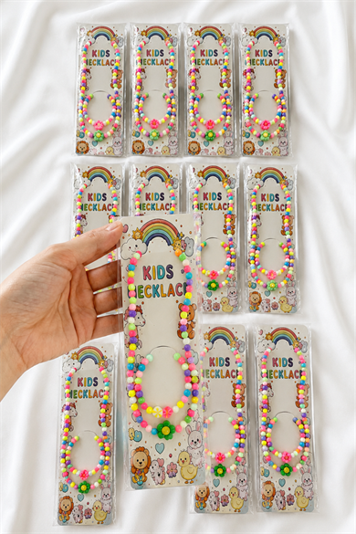 12li Karışık Figürlü Çocuk  Kolye/Bileklik Set