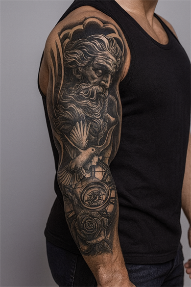 Karışık Figürlü 12 Saat Sonra Kararan Geçici Kol Dövme Tattoo