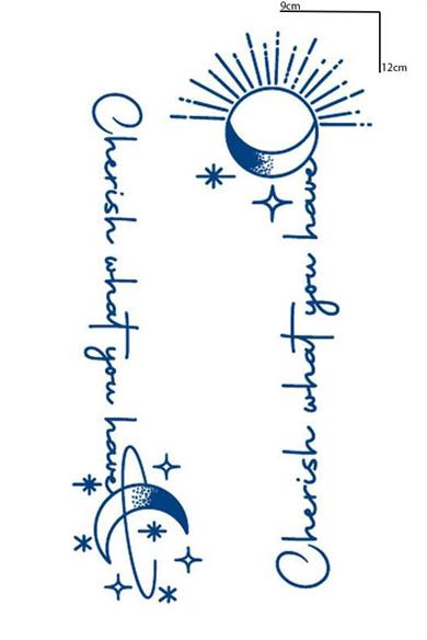 Karışık Figürlü 12 Saat Sonra Kararan Geçici Mini Dövme Tattoo