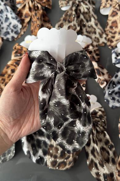 12li Leopar Desenli Kurdele Figürlü Otomat Toka Set