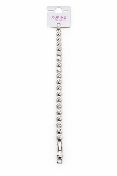 Gümüş Renk Taş Detaylı Çelik Xupıng VİP Bileklik
