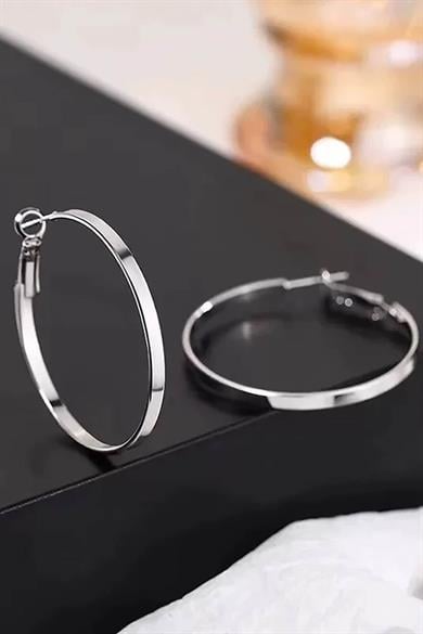 Gümüş Renk Halka Küpe 60MM (Çift)