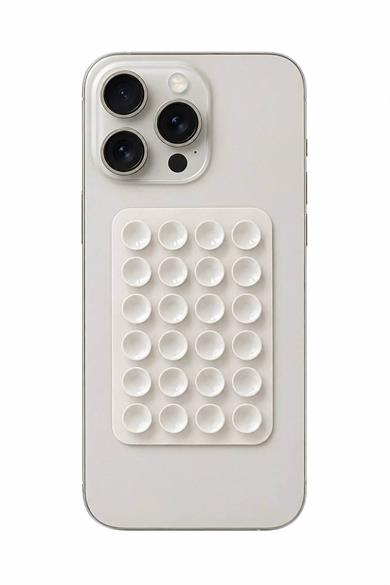 Krem Renk Vantuzlu Vakumlu Yapışkanlı Telefon Tutacağı